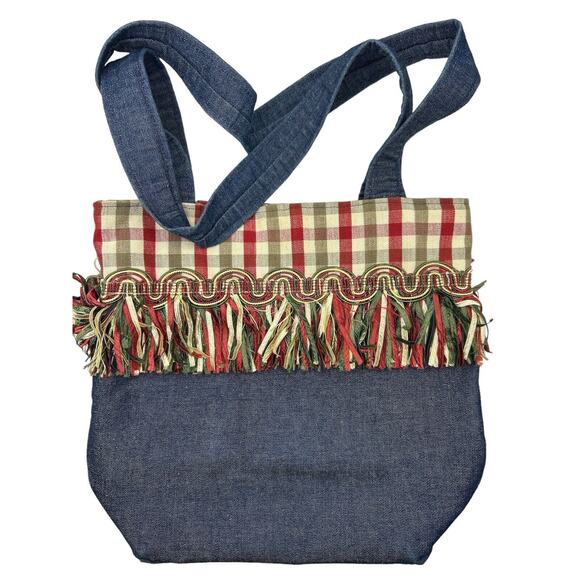 Unbranded Handbags - Denim And Fringe Woman’s Handbag country Cool Fringe Get Your Cowgirl On!